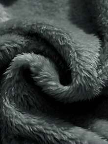 加大码男士双面抓绒连帽宽松卫衣，百搭休闲保暖套头衫，秋冬季 - 深灰色 - 查看 5