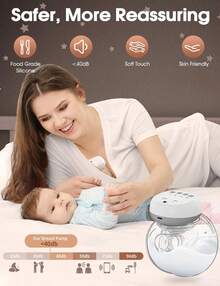 Pack Of 1 Electric Breast Pump, Portable With 3 Modes And 12 Levels, 5s Assembly, Memory Mode, LCD Display, Electric Breast Pump Portable With 19 Mm / 21 Mm Flange - 灰色 - 查看 7