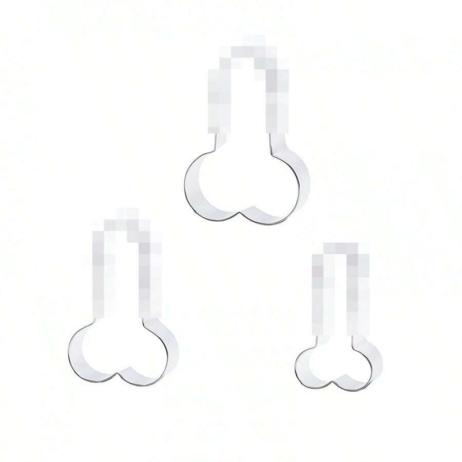 3pcs/Set Funny Adult Cake Mold Stainless Steel Cookie Cutter (Popular In Europe & US) - Grey - View 1
