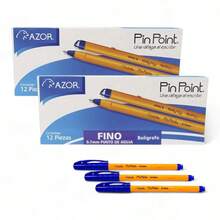 Bolígrafos Escolares Punto Fino Caja con 12 Piezas Pin Point - Azul - Ver 6