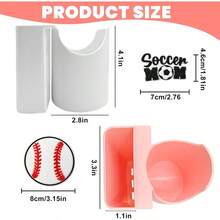 XXCV Baseball Phone And Cup Holder For Bogg Bagwith 1 Baseball/Soccer Charm ABS Organizer Accessories For All Brands/Sizes Rubber Beach Bag-Blue - 藍色棒球 - 查看 4