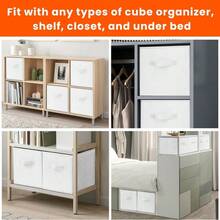 13"X13"X13" 12-Pack Foldable Storage Bins Collapsible Closet & Toy Organization Boxes Space Saving Fabric Cubes For Shelves Black - 黑色 - 查看 6