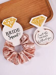 3件套婚礼新娘闪亮丝绒发圈+婚礼礼物钻石纸+心形手链组合套装