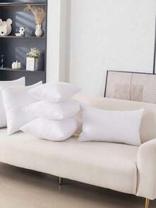 1pc Modern White Home Pillow Insert, Made Of Durable Polyester Fiber Filling And Plush Polyester Fabric, High Elastic Cotton Filling, Soft And Fluffy White Decorative Throw Pillow Insert - Multipurpose Square Cushion Insert, Also Suitable For Home Decor, Living Room, Bedroom, Car, All Seasons, Christmas, Outdoor, Christmas Decoration