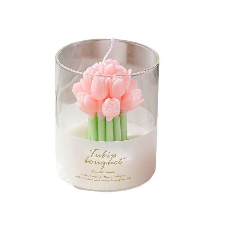 2pcs/1pc Tulip Shaped Scented Candle Gift Box, Decorative Candle To Create Ambiance, Suitable For Valentine's Day, Birthday, Wedding, Friendship, Graduation, Mother's Day, Lover's Gift - Multicolor - View 4