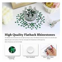4500PCS Resin Flatback Rhinestone, 2mm 3mm 4mm 5mm 6mm Emerald/Dark Green Flatback Rhinestones For Tumblers, Nails Art, Mugs, Bottles, Craft Dration, Loose Bling Glitter Gem Stone - 多色117 - 查看 2