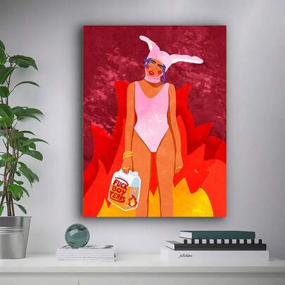 1pc Colorful Raissa Sexy Woman Canvas Painting My Body Banana Wine Fruit Poster Print Wall Art Picture Boho Girl Room Home Decor Posters Canvas Painting Wall Arts Room Home Decoration Unframed