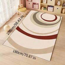 Modern Geometric Retro Pattern Rug - Polyester Fiber Backing Non-Slip Polyester Mat, Durable Home Decor Carpet, Washable Rug Suitable For Living Room, Bedroom, Dining Room And Kitchen