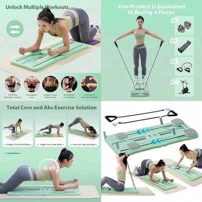 MultiFunctional Exercise BoardHome Pilates Reformer Workout Equipment For Abdominal AndCore Strength Training Exercise Board For Home Gym Fitness Foldable Lightweight And Efficient