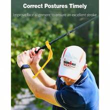 Training Wrist Hinge Swing Training Aid Swing Correcting Trainer Golfers Beginners Arm Elbow Posture Teaching Accessory Club Practice - 黃色 - 查看 4