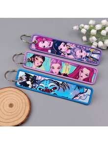 6件套卡通人物、韩流明星、钥匙扣、织唛、包包挂饰、布艺钥匙扣，圣诞节、情人节、复活节派对礼品、收藏玩具