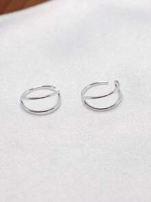1pc 925 Sterling Silver Nose Ring Double Circle Cartilage Tragus Helix Body Piercing Nez Jewelry