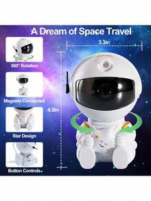 Astronaut Starry Sky Projector, Galaxy Night Lamp For Bedroom Star Projector With Remote Control, Bright Led Lamp Aesthetic Nebula Ambient Lighting For Gaming Room, Home Theater, Ceiling, Party Decor And Christmas Gift - Các phi hành gia da trắng ôm các vì sao - Xem 3
