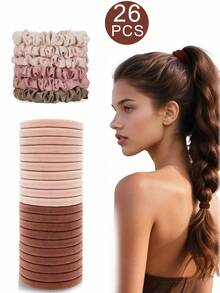 Elásticos de cetim para mulheres [sem danos], elásticos de cabelo antifrizz para dormir, elásticos de seda macios para cabelos grossos, prendedores de rabo de cavalo sem costura, 17 peças em cores sortidas, acessórios para cabelo, elásticos de cabelo, corda de cabelo