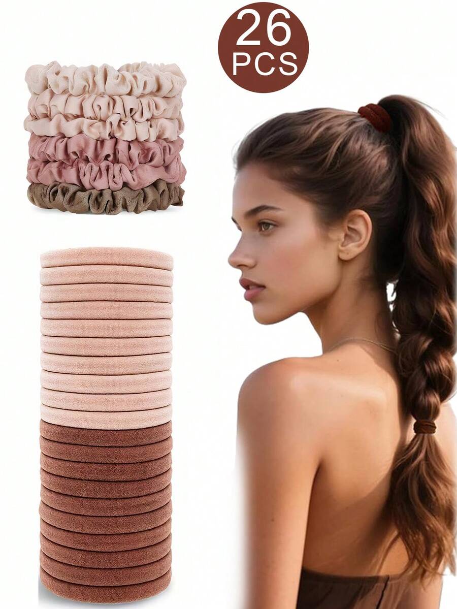 Elásticos de cetim para mulheres [sem danos], elásticos de cabelo antifrizz para dormir, elásticos de seda macios para cabelos grossos, prendedores de rabo de cavalo sem costura, 17 peças em cores sortidas, acessórios para cabelo, elásticos de cabelo, corda de cabelo