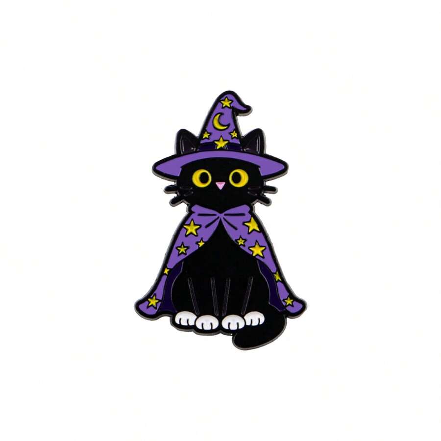魔法猫珐琅胸针 - 可爱的徽章，可别在背包或衣服上，是送给母亲、父亲、毕业生和老师的理想礼物。