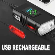 Bike Light Set ,USB - Rechargeable Lights,Easy To Install, Lights With Multiple Lighting Modes,DIBMS Ebike , Rechargeable Bicycle Light IPX5 Waterproof ,6 Light Modes, Super Bright Bike Lights Lumen Super Bright Bikelights Smart Bikelights-Bike Accessories\Bike Light\Flashlight\Bikebike Stuff - M00002 - View 4