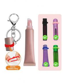 1/2/9pcs Lip Gloss Keychain Storage Box, Lip Balm Keychain Cap Portable Lip Gloss Organizer, Compatible With Aquaphor 0.35oz And Jack Black 0.25oz
