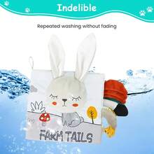 Soft Baby Books High Contrast Baby Toy, Touch And Feel Crinkle Cloth Book Infant Tummy Time Educational Toy With Fabrics, Includes Tail And Sound, Christmas Baby Shower Gift For Newborn Boys And Girls - Multicolor - View 7