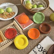 6 件套可叠放迷你汉堡盘 - 塑料派对餐盘，设计紧凑，适合家庭聚餐、野餐和零食时间 | 可用洗碗机清洗，经久耐用，易于清洁 - 彩色 - 查看 5