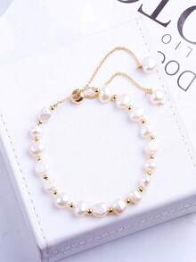 French Vintage Style Purple Faux Pearl Bracelet For Women's Party Jewelry