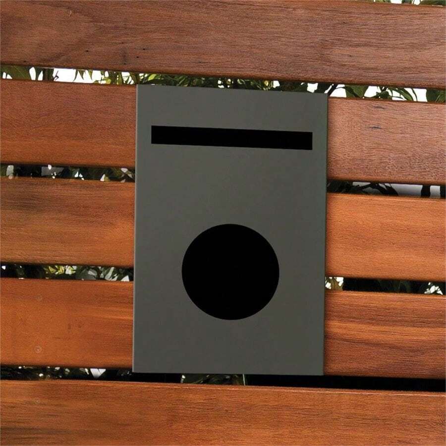 Woodland Matilda Fence Mount Letter Box, Grey