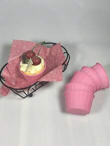 50pcs/100pcs Rose Pink Cupcake Liners, Heat-Resistant Baking Cups, Cupcake Stands, Muffin Molds, Suitable For Weddings, Holidays, Birthdays - Multicolor - View 3