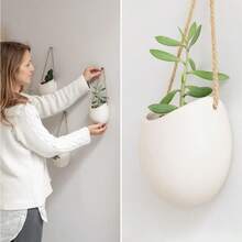 Kazai. Wall Planters Ellie Hanging Ceramic Plant Pots 3 Pieces Wall Decoration For Indoors Balcony And Garden Cream Matte