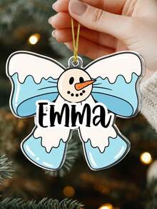 1pc/3pcs/5pcs Personalized Name Christmas Ornament: Bow Acrylic Ornament,4inhc,4 Styles Personalized Flat Acrylic Ornament, Heartfelt 2025 Gift Anniversary Gift For Him, For Her, Husband, Wife,Customized Christmas Gift Pendant, Christmas Tree Pendant,Custom Text Personalized Acrylic Ornament, Gift Givers Embellishing Presents, Custom Christmas Gift, Christmas Decor, Thanksgiving Gift, New Year Gift, Party Decor