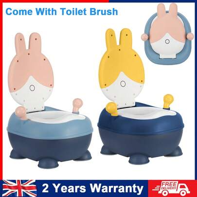 OYAJIA Potty Trainer For Toddlers 1-6 Years,Cute Cartoon Rabbit Potty Training Toilet Multi-Stage Convertible Baby Potty Chair With Soft Cushion & Foot Pad | Toilet Training Seat For Boys & Girls