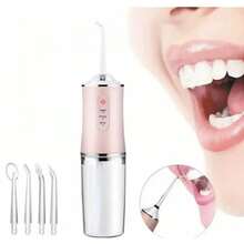 Irrigador Bucal Portátil Traje Limpiador Dientes Eléctrico Quanna Con3 Modes & 4 Nozzle IPX7 impermeable Portable Design Extraíble y Lavable inalambrica USB recargable Capacidad - Multicolor - Ver 3
