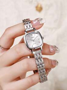 LIANDU 1 Damen Uhr, elegante hochwertige quadratische Zifferblatt Damen Quarzuhr, stilvolle Quarz Zeitanzeige mit hochwertigem Edelstahl Armband, geeignet für den täglichen Gebrauch, Abendveranstaltungen und besondere Anlässe, mit sorgfältig gefertigten Details, perfekt für den täglichen Arbeitsweg oder als Geschenk