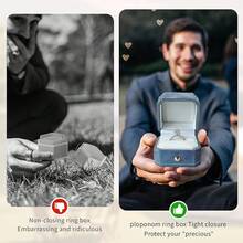Velvet Ring Box,Navy Blue Deep Blue Ring Box For Proposal Engagement Wedding Day,Sturdy Single Ring Case,Vintage Jewelry Storage Gift Box - Hồ xanh - Xem 5
