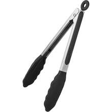 1/2 Pcs Stainless Steel Kitchen Tongs With Silicone Tips, 8-Inch TongsHeat Resistant For Cooking, BBQ, Grilling, And Salad Serving - Black - View 8