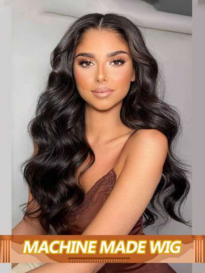 Perruque à partie en V, cheveux humains, vague de corps, avec cordon élastique, fabriquée à la machine, cheveux humains brésiliens, minimum de cheveux laissés, convient à toutes les tailles de tête, pour femmes, densité de 200%