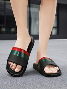 Plus Size 23# Men's Summer Slippers, Size 36-48, Outdoor Comfortable Casual Shoes, Lightweight Non-Slip House Slippers, Wear-Resistant Breathable Men's Sandals, Outdoor & Daily Wear (Asymmetric Pattern). The Soles Of These Slippers Are Made Of EVA Material. Do Not Expose To Direct Sunlight For A Long Time, Otherwise The Shoes Will Shrink. - 1978 Black - View 12