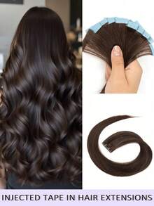 10 件隐形胶带接发，PU 皮纬纱，雷米真人发，直发机，12 英寸 16 英寸 20 英寸，适合女士