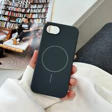 奢华亮面荧光液态硅胶手机壳,兼容 17 Air、16、15、14、13、12、17 Pro Max Plus,带磁吸软壳 - 炭灰色 - 查看 4