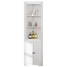 Tall Bathroom Cabinet, Three Open Shelves, Moisture-Proof Wing Doors, Movable Insert Shelves, Simple Design, White - White + MDF - View 5