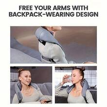 Neck, Shoulder, Waist, Leg Massager With Acupressure, Electric USB Rechargeable Massage Pad Pillow - Suitable For Home, Office, Travel - Grey - View 9