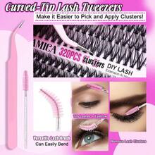 Individual Lashes 320pcs Lash Clusters 40D 9 - 16mm Mix Lash Extension D Curly Eyelash Clusters Eyelash Extension Wispy Cluster Lashes Self Application By 40D - 0.07D, 9 - 16mix - 30D+40D套件 - 查看 8