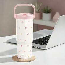 Pink Bow Stainless Steel Straw Lid Tumbler 30oz With Carry Handle For Women Girls, Insulated Travel Coffee Cup, Gift For Sports Outdoor Workout Christmas Birthday - 花的 - 查看 7