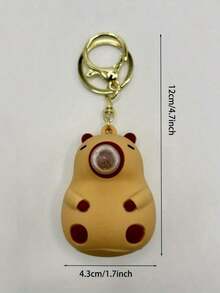 1 Pc Cute Squeeze Blowing Bubble Capybara Keychain For Men, Fashion Bag And Car Key Pendant Decoration Car Accessories Bag Charm School - 彩色 - 查看 6