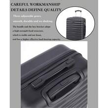 单个ABS材质男女旅行箱多色多尺寸行李箱拉杆箱登机密码箱 - 黑色 - 查看 5