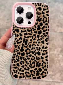 New Fashion Leopard Print Pattern Compatible With Apple Phone 12/11/16/15/17/13/14/ProMax/Pro/Plus/Xs Max/XS/X,Anti-Slip, Anti-Drop Silicone Soft Case Scratch-Resistant Phone - Pink - View 2