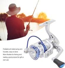 Keenso Carrete de Pesca Giratorio Carrete de Pesca de Metal, Carrete de Pesca Giratorio con Alta Velocidad 5.2:1 Relación de Engranaje para Caña de Mar - AL5000 - Ver 3