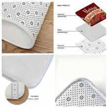 1pc Traditional Floral Doormat - Soft, Absorbent, Non-Slip PVC Welcome With Merry Design, Washable, Indoor/Outdoor Use, Decorations - 彩色 - 查看 10