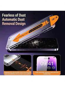 Yezodawee 1pc High Transparency Screen Protector, Full Screen Protection, Easy To Apply, With Alignment Frame, 9H Hardness, Anti-Fingerprint, Glossy, Anti-Slip, Bubble-Free, Self-Adhesive, Smooth Touch, Compatible With IPhone 16/15/14/13/12/11/Pro/Plus/Promax/X/Xr/Xs - Clear - View 8