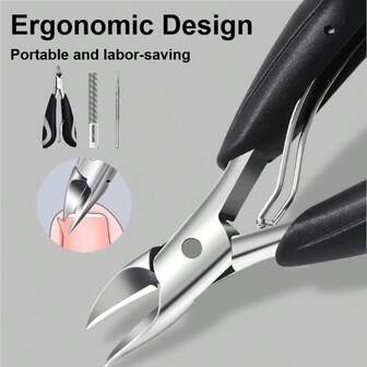 3件套不锈钢趾甲钳套装，重型嵌甲修剪器，适用于厚指甲和嵌甲的修甲工具