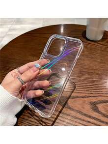 Clear Acrylic Phone Case With Aurora Bubbles - Multicolor - View 4